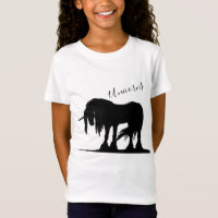 Het mystieke zwarte eenhoorn T-shirt (eenhoorns)