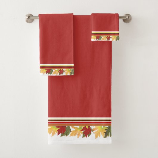 Het najaar verlaat de kleerset van het grensbad bad handdoek (Insitu)