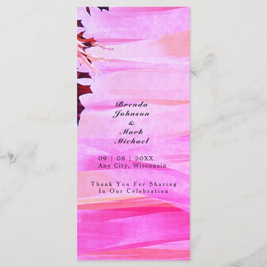 Het najaar verlaten Oranje roze wirl Weddenschap M Menu (Achterkant)