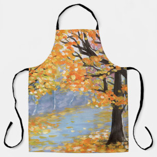 Het najaarslandschap van Gouache. Golden herfst in Schort