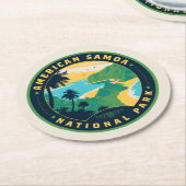 Het Nationaal Park van de Amerikaanse Samoa Ronde Kartonnen Onderzetter (Gebogen)