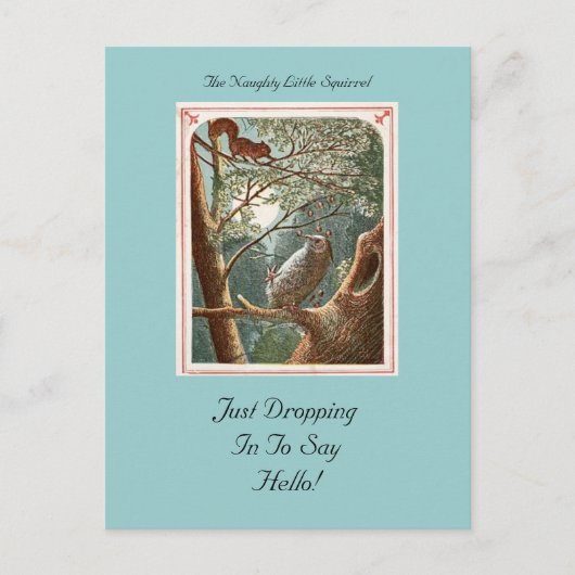Het Naughty Little Squirrel Briefkaart (Voorkant)