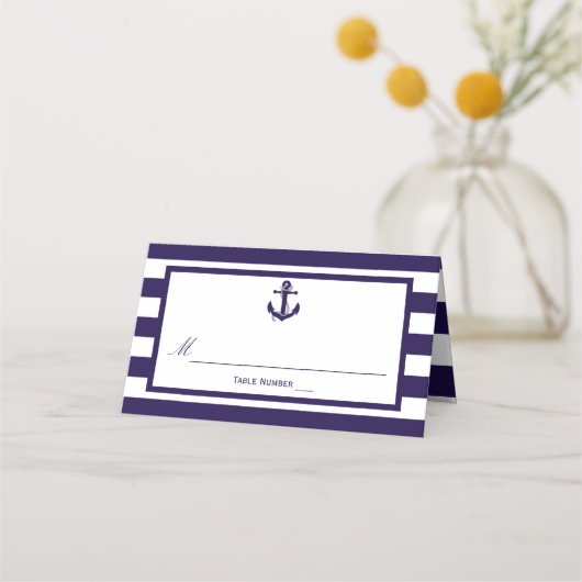 Het Nautical Anchor Navy Stripe Wedding Collectie (Voorkant)