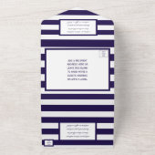 Het Nautical Anchor Navy Stripe Wedding Collectie All In One Uitnodiging (Buitenkant)