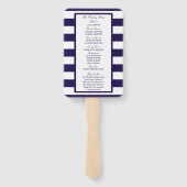 Het Nautical Anchor Navy Stripe Wedding Collectie Handwaaier (Achterkant)