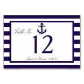 Het Nautical Anchor Navy Stripe Wedding Collectie Kaart (Achterkant)