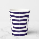 Het Nautical Anchor Navy Stripe Wedding Collectie Papieren Bekers (Rechts)