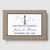 Het Nautical Lighthouse Burlap Wedding Collectie Gastenboek (Voorkant)