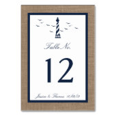 Het Nautical Lighthouse Burlap Wedding Collectie Kaart (Voorkant)