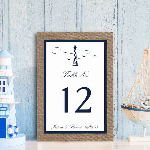 Het Nautical Lighthouse Burlap Wedding Collectie Kaart