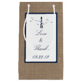 Het Nautical Lighthouse Burlap Wedding Collectie Klein Cadeauzakje (Voorkant)
