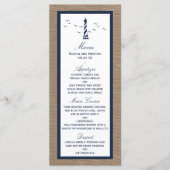 Het Nautical Lighthouse Burlap Wedding Collectie Menu (Voorkant)