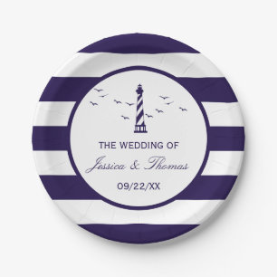 Het Nautical Lighthouse Wedding Collectie Papieren Bordje