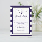 Het Nautical Lighthouse Wedding Collectie RSVP Kaartje (Staand voorkant)