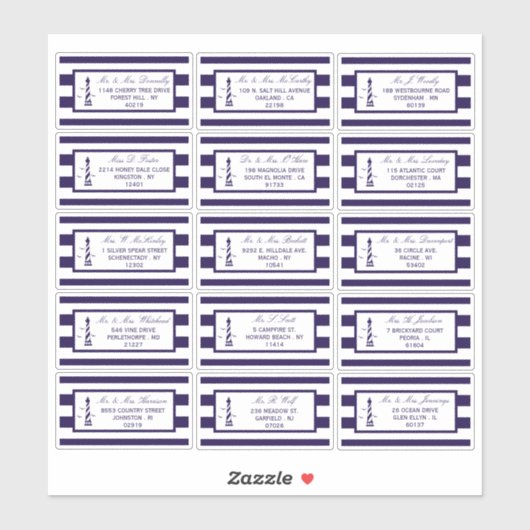 Het Nautical Lighthouse Wedding Collectie Sticker (Vel)