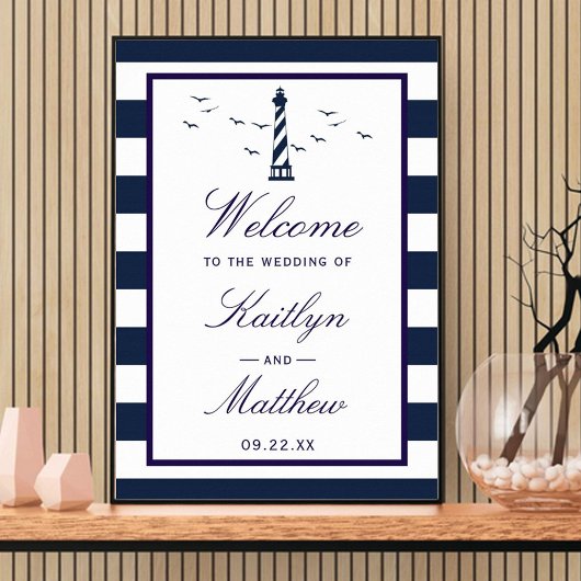 Het Nautical Lighthouse Wedding Collectie Welkom Poster