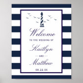Het Nautical Lighthouse Wedding Collectie Welkom Poster (Voorkant)