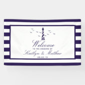 Het Nautical Lighthouse Wedding Collectie Welkom Spandoek (Horizontaal)