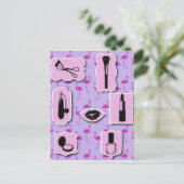 Het Necessies Cosmetic Logo Pattern Briefkaart (Staand voorkant)