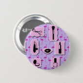 Het Necessies Cosmetic Logo Pattern Ronde Button 5,7 Cm (Voorkant /achterkant)