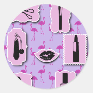Het Necessies Cosmetic Logo Pattern Ronde Sticker