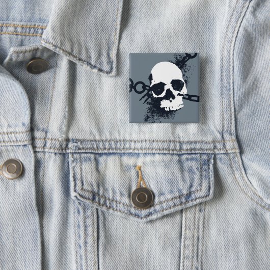 Het Necrocer Skull-symbool Vierkante Button 5,1 Cm (In situ)