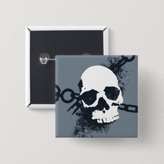 Het Necrocer Skull-symbool Vierkante Button 5,1 Cm (Voorkant /achterkant)