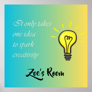 Het neemt slechts één idee - editable naam poster