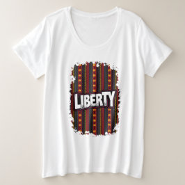 Het negentiende woord "LIBERTY" op een Afrikaanse  Grote Maat T-shirt