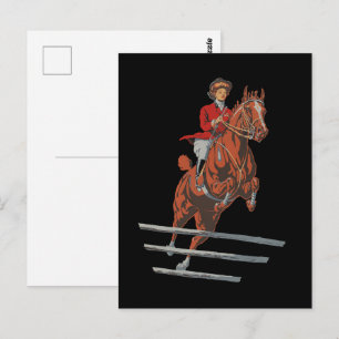 Het nemen van een Flyer, Vrouw Horse Rider Briefkaart