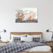 Het nemen van het Engelse schip "The Java" Canvas Afdruk (Insitu (Slaapkamer))