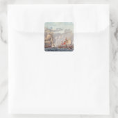Het nemen van het Engelse schip "The Java" Vierkante Sticker (Tas)