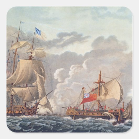 Het nemen van het Engelse schip "The Java" Vierkante Sticker (Voorkant)