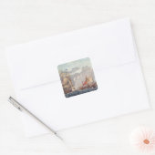 Het nemen van het Engelse schip "The Java" Vierkante Sticker (Envelop)