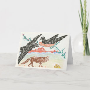 Het nest Notecard van de Raven Kaart