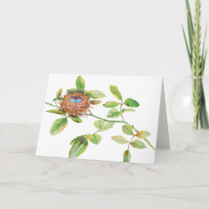 Het Nest van de Vogel van de waterverf Kaart