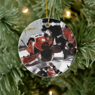 Het net-Ice Hockey keramische siermiddel bescherme Keramisch Ornament