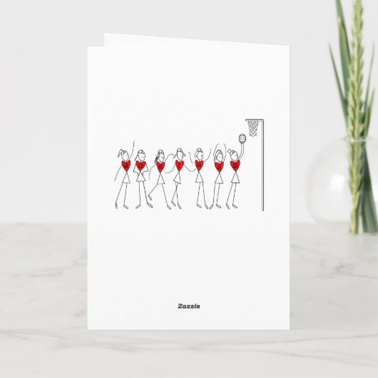 Het netball plaatst het Ontwerp van het Hart dankt Bedankkaart (Achterkant)