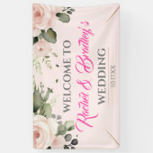 Het neutrale Roos Greenery Wedding Lijst past aan Spandoek (Verticaal)