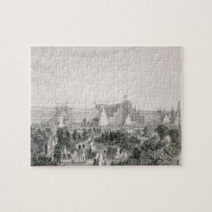 Het New Crystal Palace in Sydenham, gegraveerd doo Legpuzzel