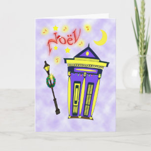 Het New Orleans Ontsproten Huis Noël van het Feestdagen Kaart