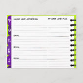 Het nieuwe Briefkaart van het Adres "P-T" (Achterkant)