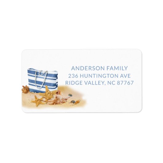 Het Nieuwe Etiket van het Adres van het Zee Shell  (Voorkant)