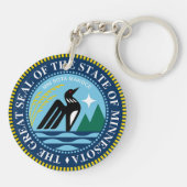 Het nieuwe grootzegel van de staat Minnesota Sleutelhanger (Achterkant)