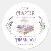 Het nieuwe Hoofdstuk begint snel het Baby shower v Ronde Sticker (Voorkant)