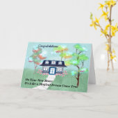 Het nieuwe Huis Gefeliciteerd Magisch Ontwerp Kaart (Gele Bloem)