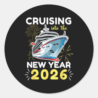 Het nieuwe jaar 2026 binnenzeilen ronde sticker
