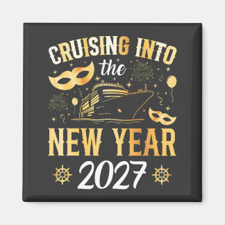 Het nieuwe jaar 2027 binnenzeilen Vierkant Magneet