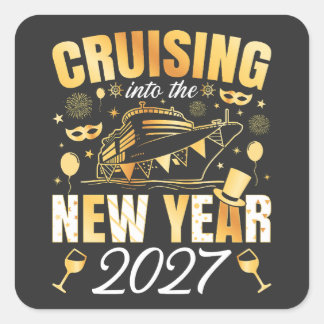 Het nieuwe jaar 2027 binnenzeilen vierkante sticker