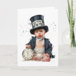 Het nieuwe jaar in met een glimlach kaart